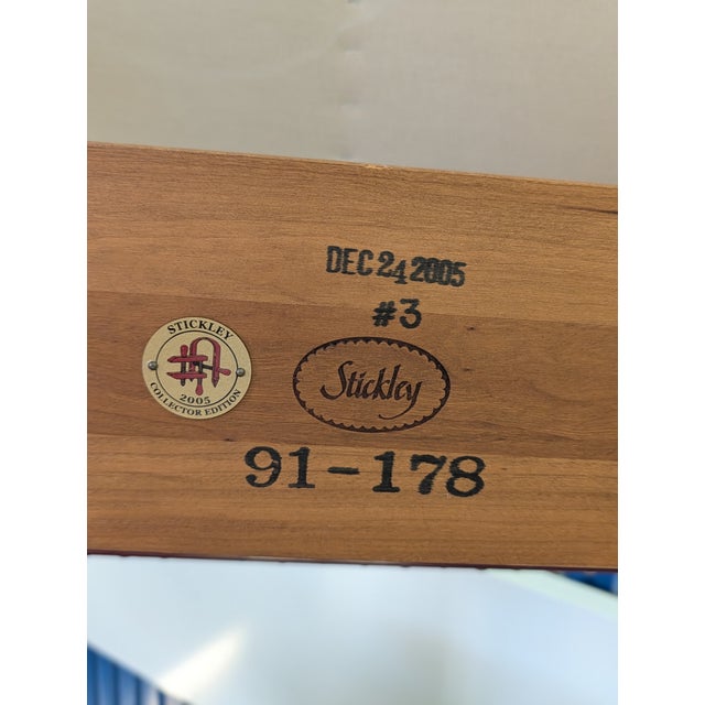 2005 L. & j.g. Stickley Cherry Wood "Gus" Limited Run Collector Bench - Capri Henna Leather For Sale - Image 10 of 11