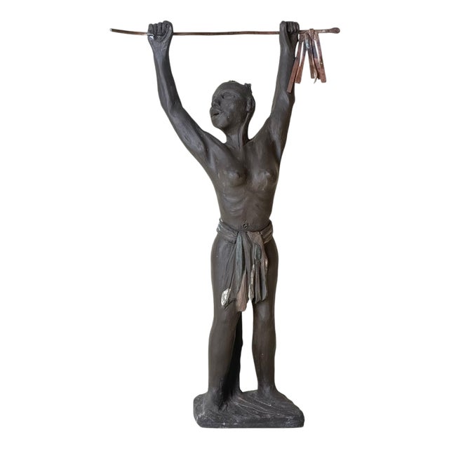 Monumental Studio Ceramic Sculpture of an African Warrior, 1970s For Sale