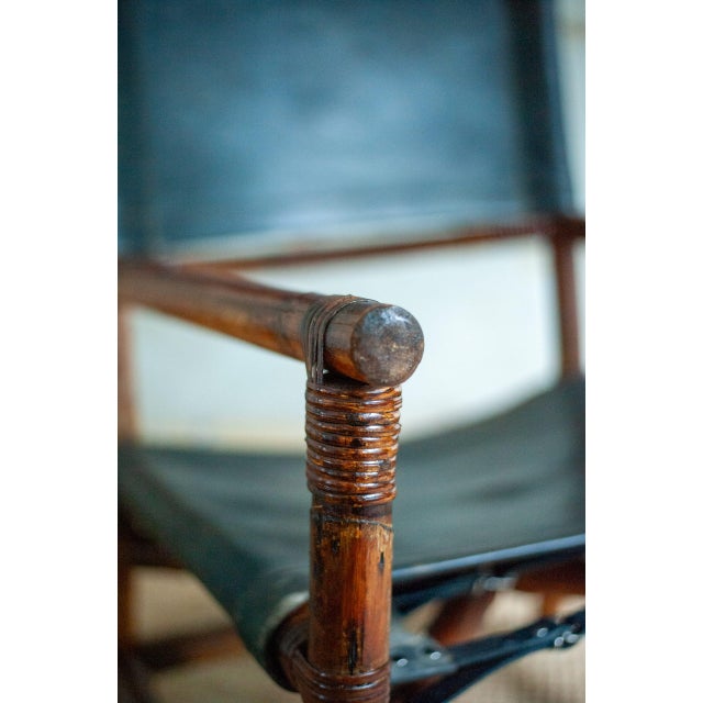 Wood Set of Bamboo Lounge Set with Chair and Ottoman, 1970s For Sale - Image 7 of 18