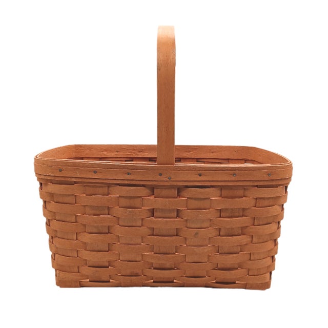Vintage 1990 handwoven beautiful Longaberger large rectangular basket perfect for picnic, holidays such as Easter, and...