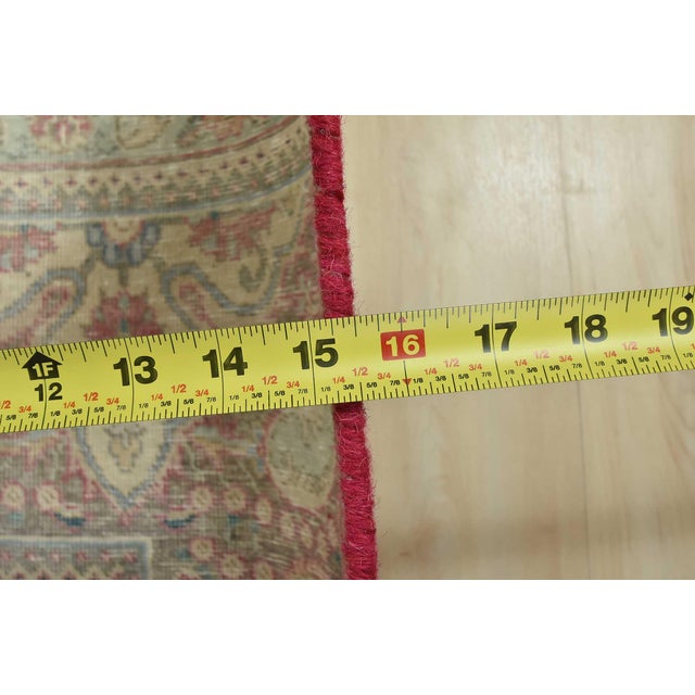 Tabriz Rug 10’1” X 12’11” Red Wool Vintage Distressed Hand-Knotted Carpet For Sale - Image 13 of 15
