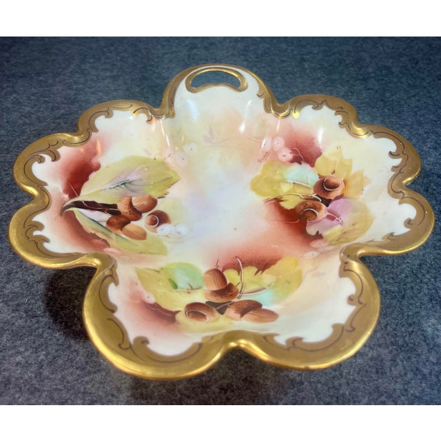 Early 20th Century Early 20th Century Rosenthal & Co. Pickard Hand-Painted Porcelain Nut Harvest Dish For Sale - Image 5 of 10