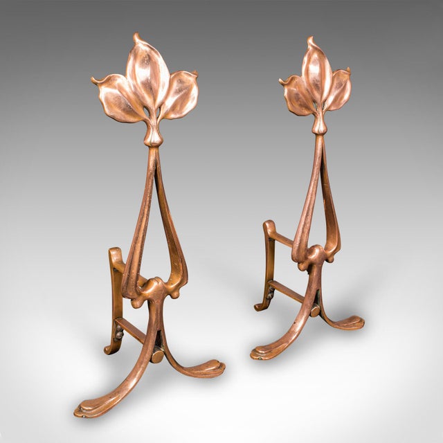 Art Nouveau Antique Fireside Companion Set, French Bronze Fire Tools, Art Nouveau, Victorian For Sale - Image 3 of 12