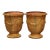 Pair of French Handmade Glazed Terracotta Planters by La Madeleine in Anduze For Sale