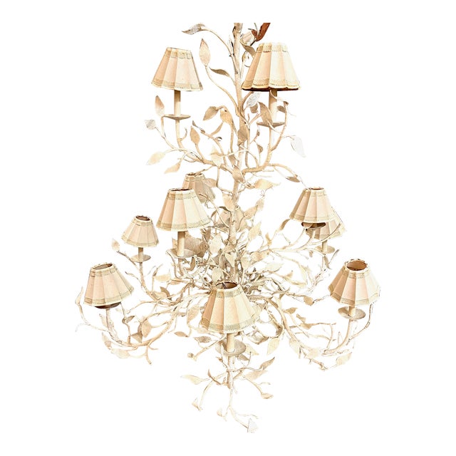 Wrought Iron Tree Branch Chandelier For Sale