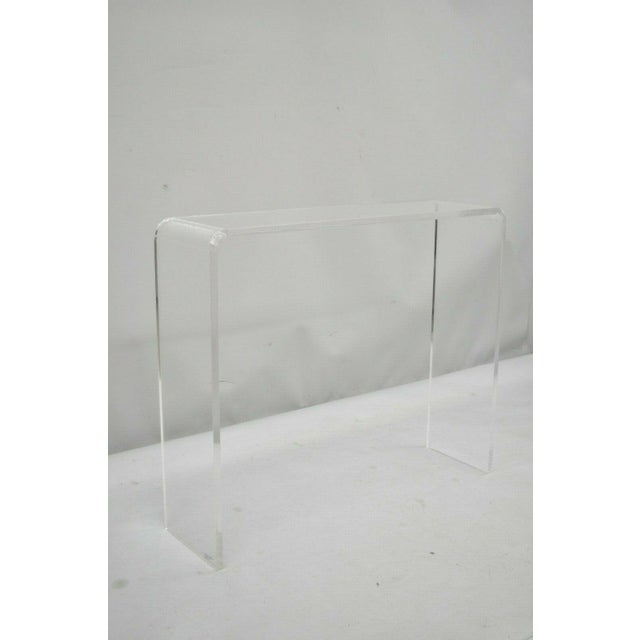Mid Century Modern Lucite Acrylic Small Narrow 33 Waterfall Console Hall Sofa Chairish