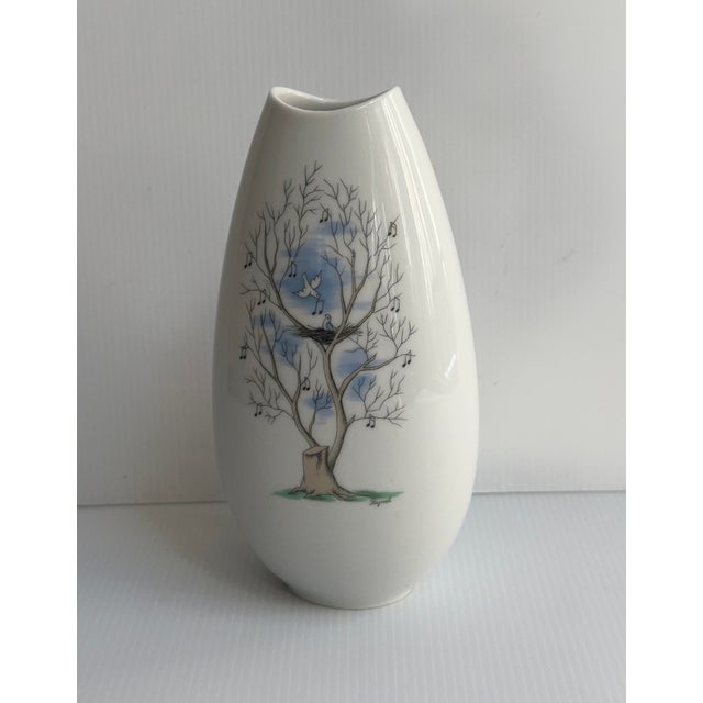 Vintage 1950s Rosenthal Germany Studio Lane Porcelain vase called "the Violinist", designed and signed by Raymond Peyote,...