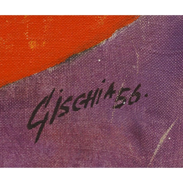 A vibrant still life by French Artist Léon Gisghia, signed by the artist in 1956. Oil on canvas on artist original...