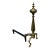 Antique 1920s Brass Fireplace Andirons Pair Refurbished Colonial Hearth Decor For Sale - Image 11 of 18