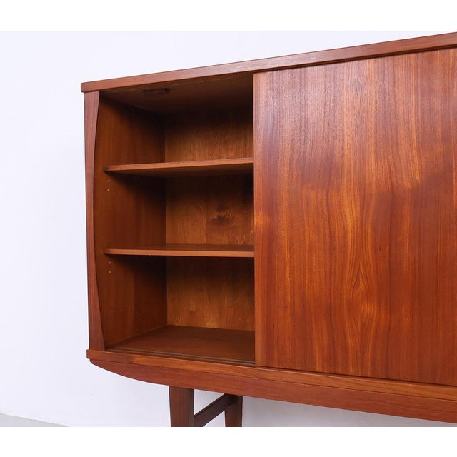 Vintage Teak Highboard or High Sideboard with 4 Sliding Doors, 1960s For Sale - Image 13 of 18