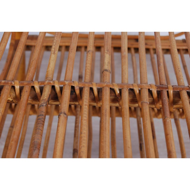 Italian Bamboo and Wicker Coffee Table, 1970s For Sale - Image 10 of 12