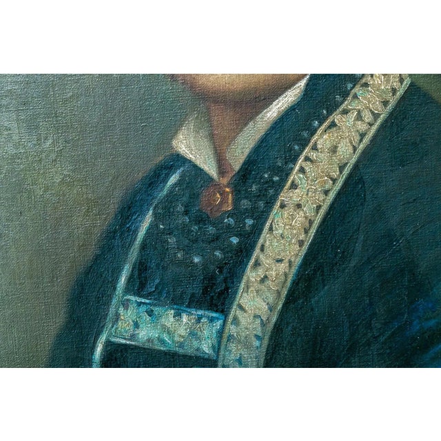 Late 19th Century Beautiful Portrait of a Woman, 19th Century Oil on Canvas For Sale - Image 5 of 5