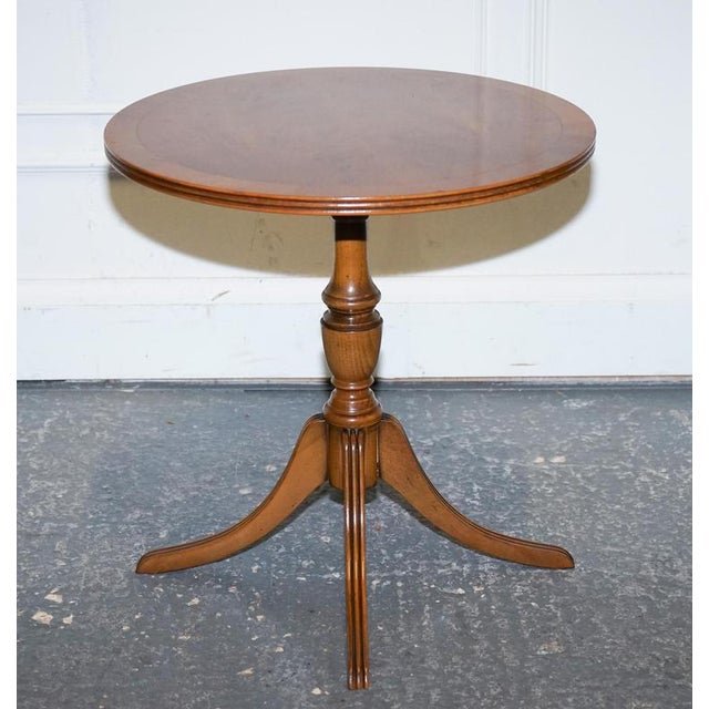 Vintage Yew Wood Side Table For Sale - Image 4 of 11