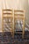 Pair of Vintage Blonde Pine Stools With Wood Slat Seats For Sale - Image 4 of 12