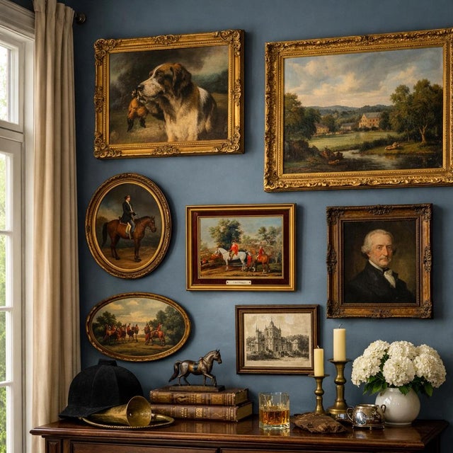 A beautifully framed print after H. Vernet, presented in a gold frame with a rich red velvet inner liner and a brass...