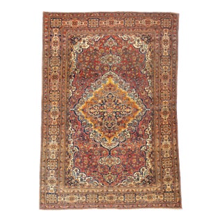 Antique Persian Mohtasham Kashan Rug 4'6'' X 6'6'' For Sale