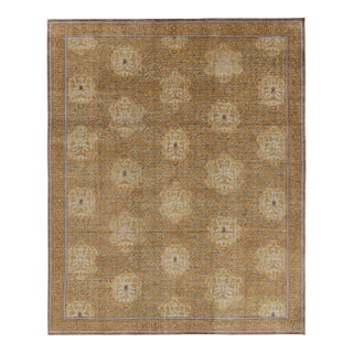 Rug and Kilim’s Burano Rug in Beige-Brown With Geometric Patterns For Sale