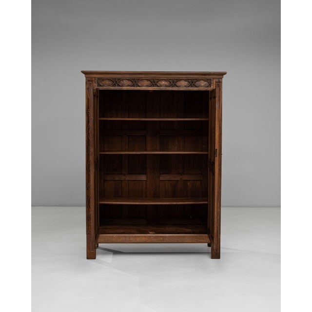 1920s French Gothic Oak Cabinet in Original Patina For Sale - Image 13 of 18
