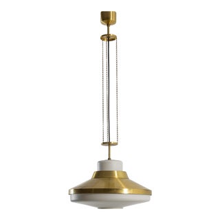1970s Czech Brass Pendant Lamp For Sale