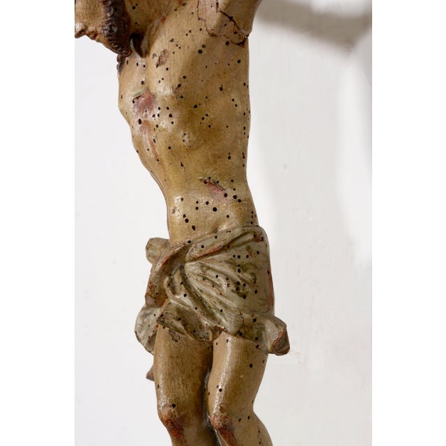Italian Artist, Corpus Christi Sculpture, 1800s, Polychrome Wood For Sale - Image 11 of 16