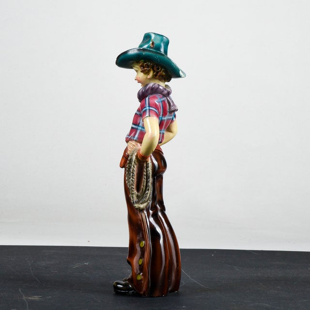 Ilpa, Plaster Sculpture of a Cowboy, 1960, Ceramic For Sale - Image 6 of 11
