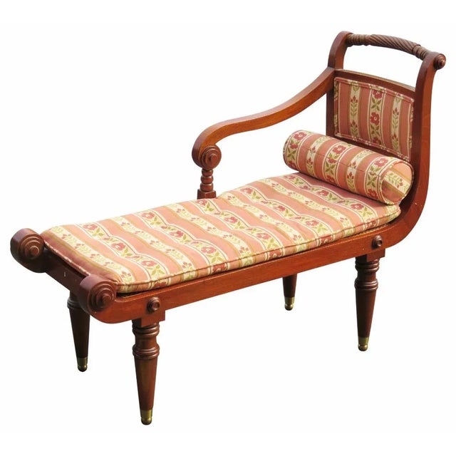 Diminutive French Regency Style Cane Recamier Daybed Chaise For Sale