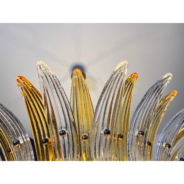 Murano Chandelier in Amber and Clear Glasses, 1990s For Sale - Image 16 of 18