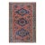 1890s Red Blue Tribal Geometric Antique Caucasian Sumak Rug 7'6" X 10'6" Flatweave Wool Carpet For Sale