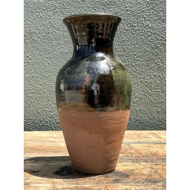 Mid-Century Modern Vintage Original Studio Pottery Vase For Sale - Image 3 of 12