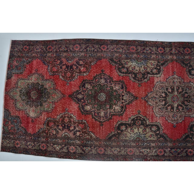 Red Antique Handknotted Wool Carpet For Sale - Image 8 of 10