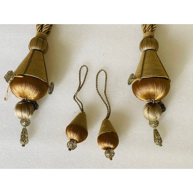 28”” Tiebacks with bronze silk tassels plus extra pair of smaller matching key tassels.