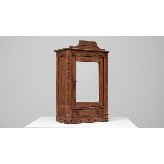 1900s French Mini French Faux Bamboo Armoire For Sale - Image 9 of 18