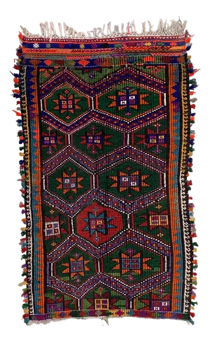 Vintage Turkish Kilim Area Rug in Wool