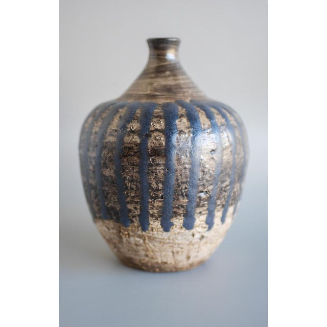 Mid-Century Modern Mid-Century Scandinavian Modern Brutalist Art Design Art Pottery Vase by Mari Simmulson for Upsala Ekeby, Sweden, 1970s For Sale - Image 3 of 12