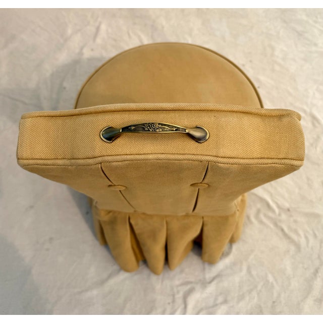 Frontgate Upholstered "Elena" Rolling Vanity Chair With Pleated Skirt For Sale - Image 9 of 12