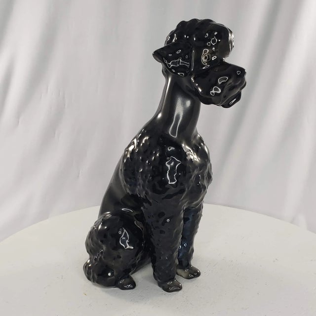 Hutschenreuther Black Poodle Figurine Sitting Hans Achtziger Germany Vintage It is about 6 3/8" tall. Great condition. No...