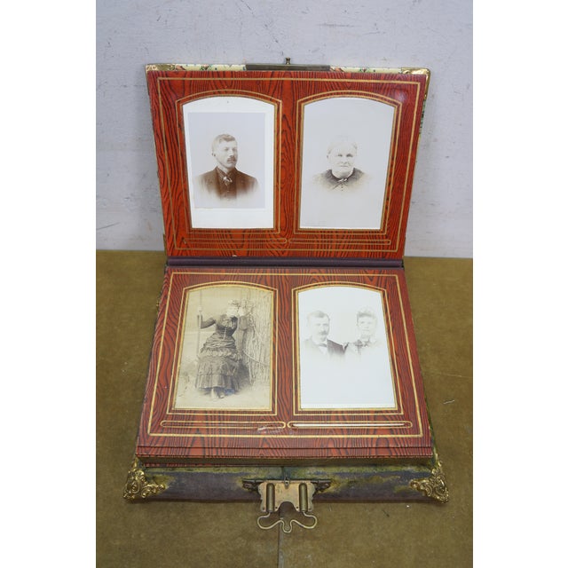 Antique Victorian Nautical Maritime Uss Maine Ship Photo Album Music Box 13" For Sale - Image 15 of 18