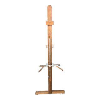 Vintage Mid Century Wooden Studio Artist Easel With Adjustable Canvas Support For Sale