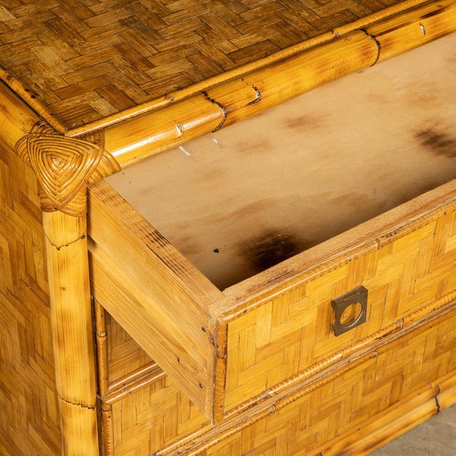 20th Century French Bamboo Chest of Drawers, 1970s For Sale - Image 10 of 16