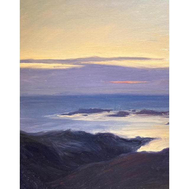 Modern Claude Sauthier, Sunset at Bretagne, Oil on Wood, 1970s For Sale - Image 3 of 10