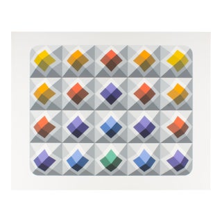 “Nebula Iv” Op Art Serigraph Print by Marko Spalatin For Sale