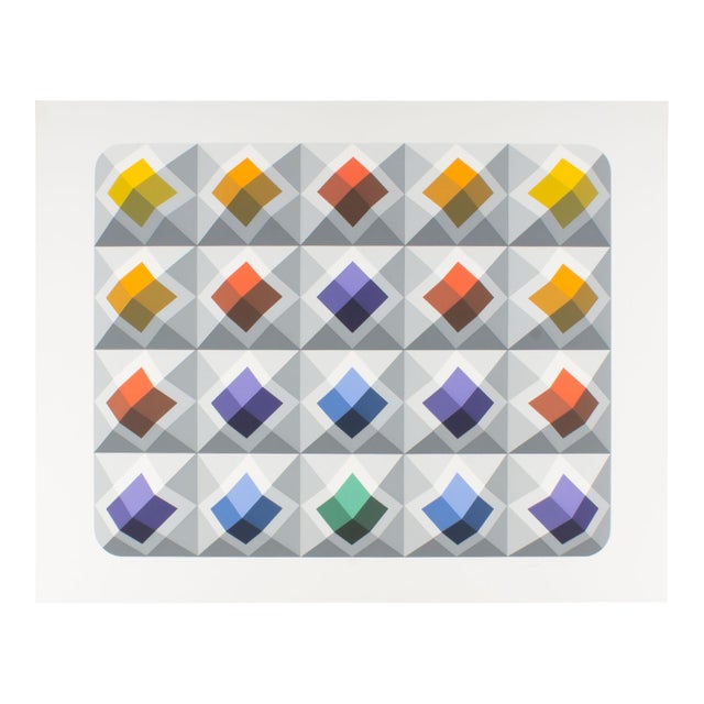 “Nebula Iv” Op Art Serigraph Print by Marko Spalatin For Sale