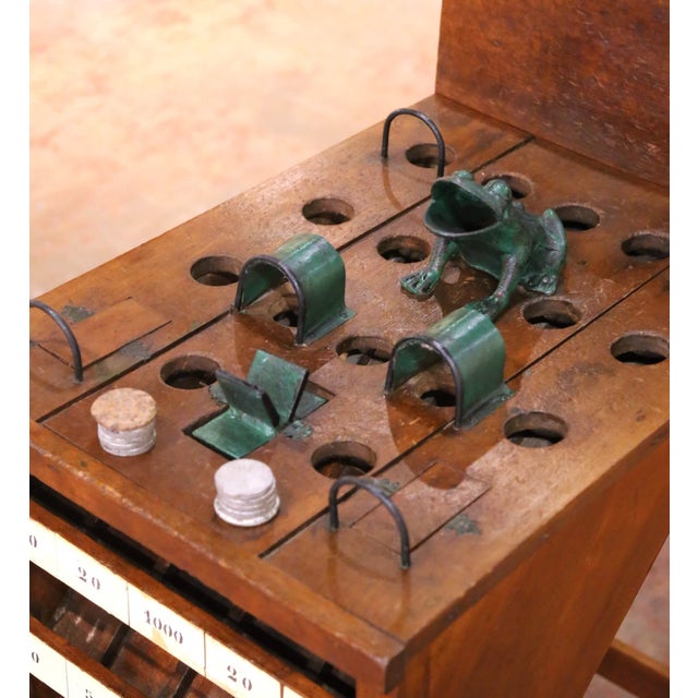 French Early 20th Century French ‘La Grenouille’ Coin Toss Game With 11 Iron Pucks For Sale - Image 3 of 14