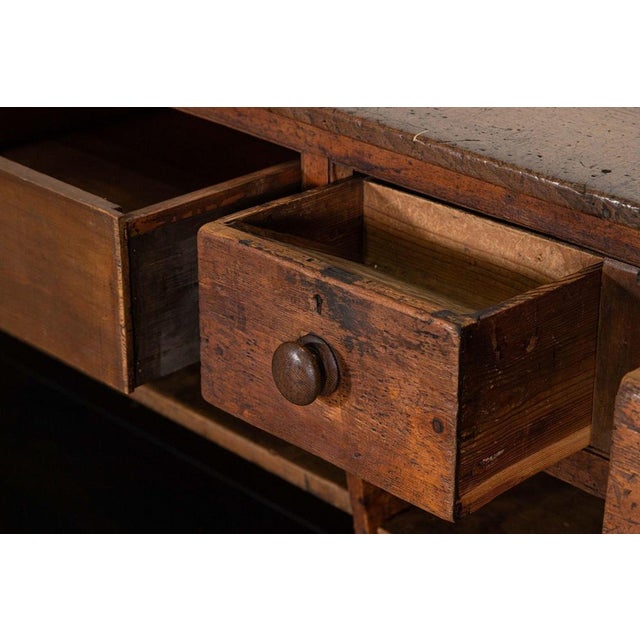 English Ebonised Pine Haberdashery Shop Counter with Walnut Top, 1880s For Sale - Image 13 of 18