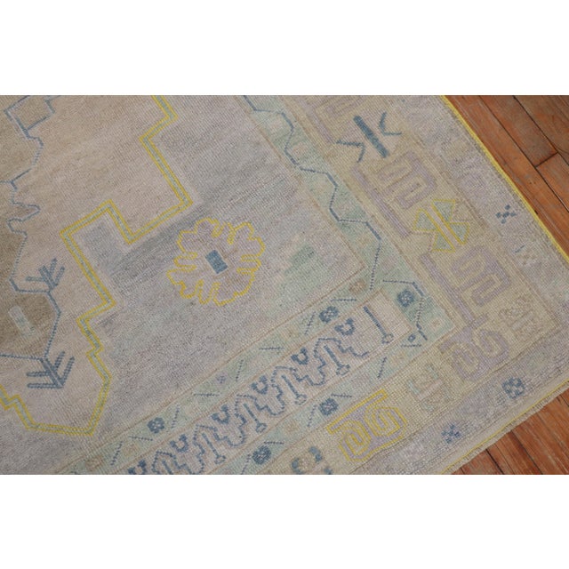Textile Square Vintage Turkish Oushak Rug For Sale - Image 7 of 18