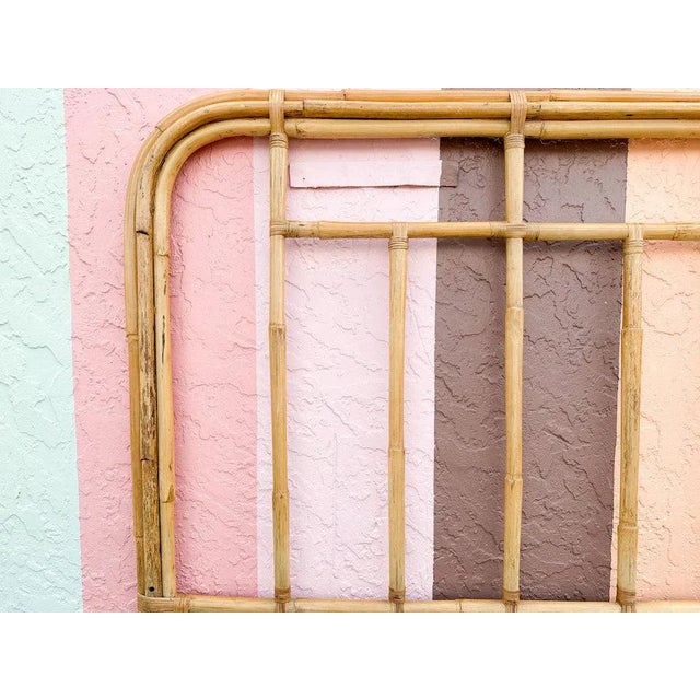 Mid-Century Modern Palm Beach Regency Chic Rattan King Headboard For Sale - Image 3 of 11