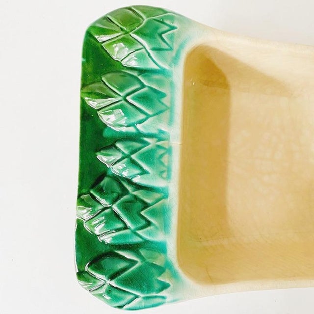 1950s Vintage Majolica Asparagus Dish from Breton, 1950s For Sale - Image 5 of 9