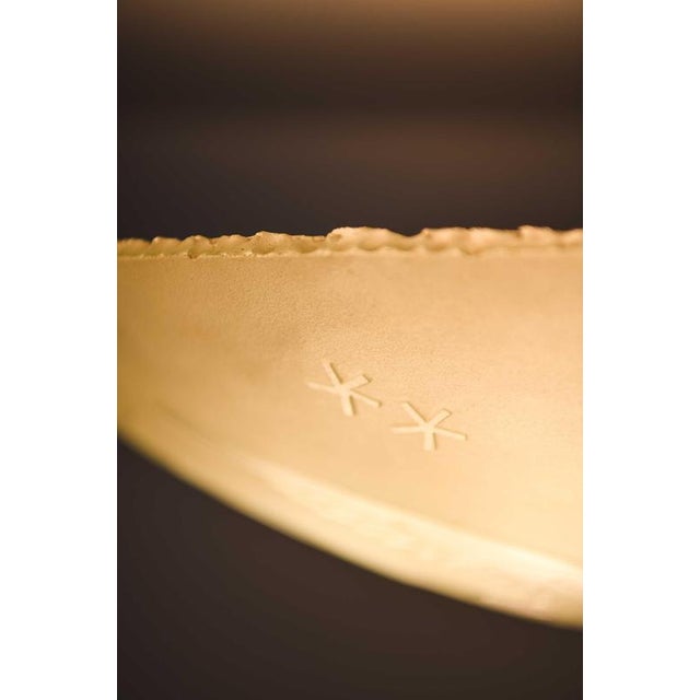 Scandinavian Modern Flush Mount in Glass and Nickel-Plated Metal, 1940s For Sale - Image 9 of 11