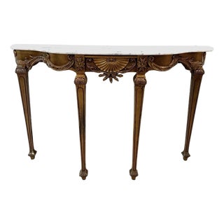1950s Italian Giltwood Console Table For Sale