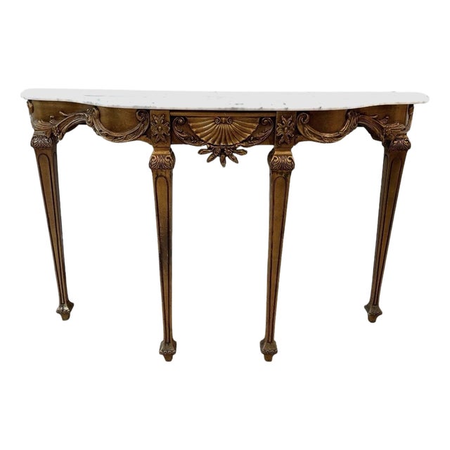 1950s Italian Giltwood Console Table For Sale